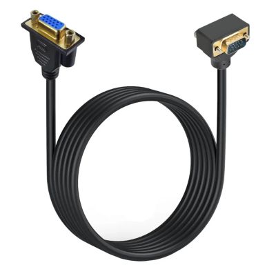 90 Degree Male to Female Extension Cable, 15 Pin Monitor Video Cable Support 1080P Full HD Compatible with The PC TV Projector(Straight,1m)