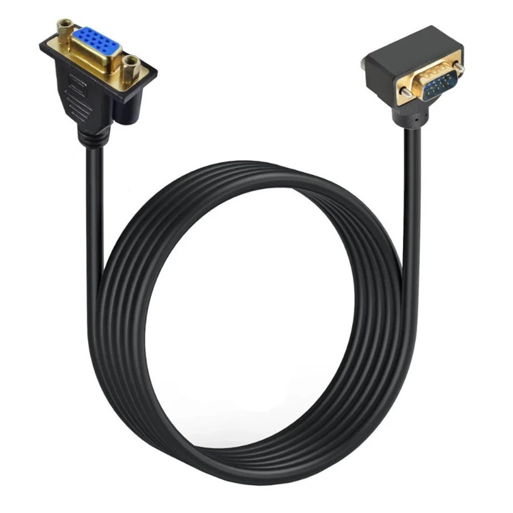 90 Degree Male to Female Extension Cable, 15 Pin Monitor Video Cable Support 1080P Full HD Compatible with The PC TV Projector(Straight,1m)