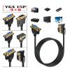 90 Degree Male to Female Extension Cable, 15 Pin Monitor Video Cable Support 1080P Full HD Compatible with The PC TV Projector(Straight,1m) view 3