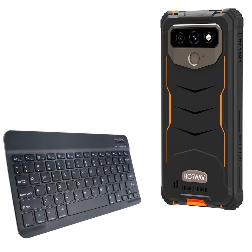 BoxWave Keyboard Compatible with Hotwav T5 Pro - SlimKeys Bluetooth Keyboard, Portable Thin with Chiclet-Style Keys - Jet Black