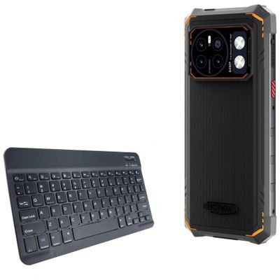 BoxWave Keyboard Compatible with Hotwav Cyber 13 Pro - SlimKeys Bluetooth Keyboard, Portable Thin with Chiclet-Style Keys - Jet Black