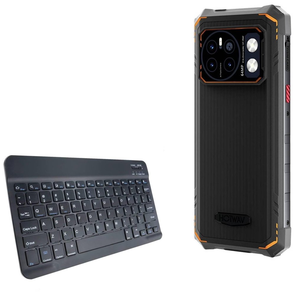 BoxWave Keyboard Compatible with Hotwav Cyber 13 Pro - SlimKeys Bluetooth Keyboard, Portable Thin with Chiclet-Style Keys - Jet Black