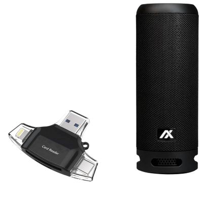 BoxWave Smart Gadget Compatible with Axil XPHERE - AllReader SD Card Reader, microSD Card Reader SD Compact USB - Jet Black