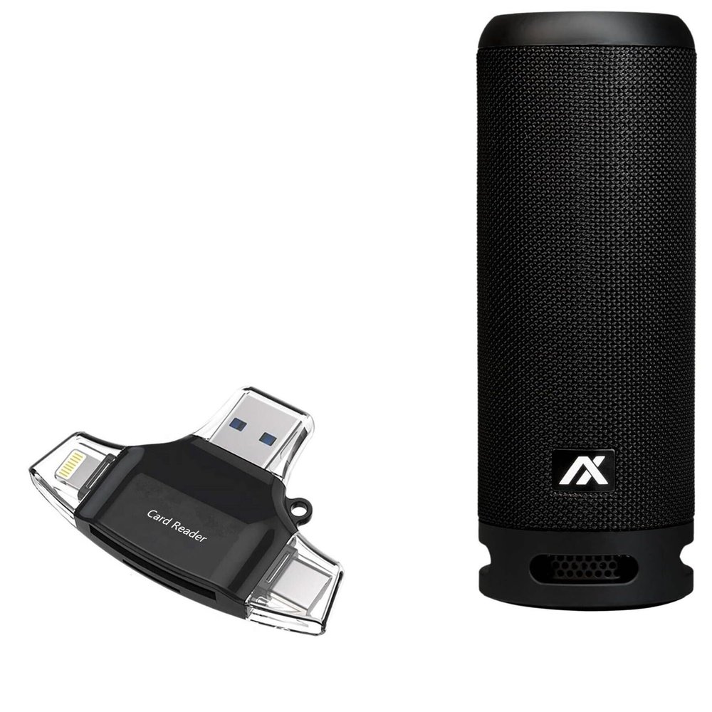 BoxWave Smart Gadget Compatible with Axil XPHERE - AllReader SD Card Reader, microSD Card Reader SD Compact USB - Jet Black