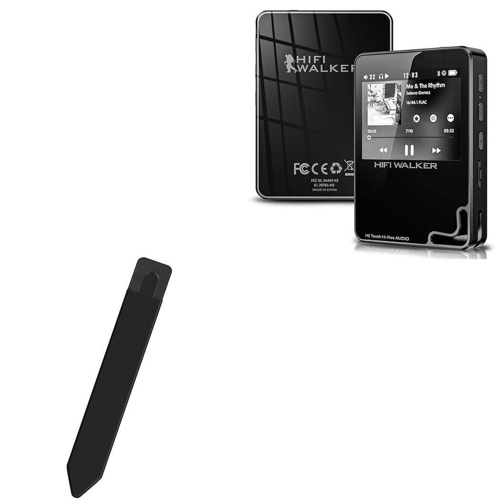 BoxWave Stylus Pouch Compatible with HiFi Walker H2 Touch - Stylus PortaPouch, Pen Stylii Holder Carrier Portable Self-Adhesive - Jet Black