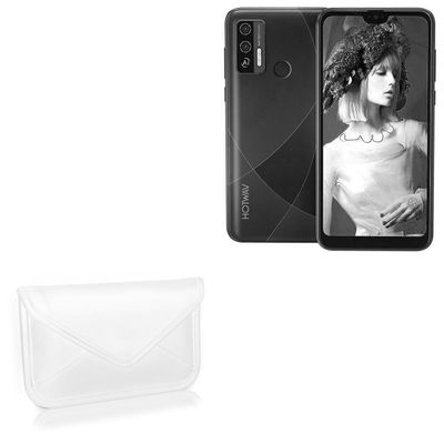 BoxWave Case Compatible with Hotwav H1 - Elite Leather Messenger Pouch, Synthetic Leather Cover Case Envelope Design - Ivory White