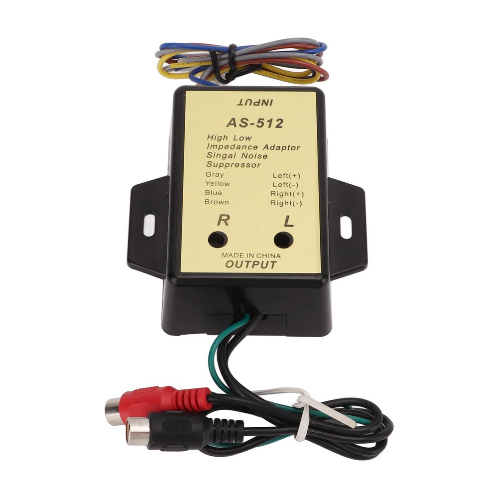 Keenso 2 Channel Adapter, High-Low Impedance, Audio Output Converter for Car Stereo, Home, Office, Vehicle Systems