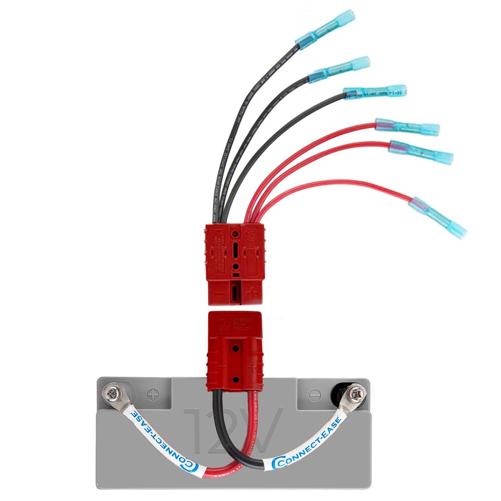 Connect-Ease Yak Quik 12V Battery Connector Kit RCE12VKYK | Power Up to 3 Electronics for Kayak Fishing, Ice Fishing, and Off-Grid Adventures | Marine-Grade 14 Gauge Wire | Battery NOT Included