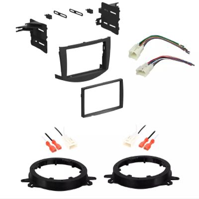 Double DIN Car Stereo Install Combo Kit with Dash, Speaker Trim, and Wiring Harness Compatible with Toyota RAV4 2006-2011
