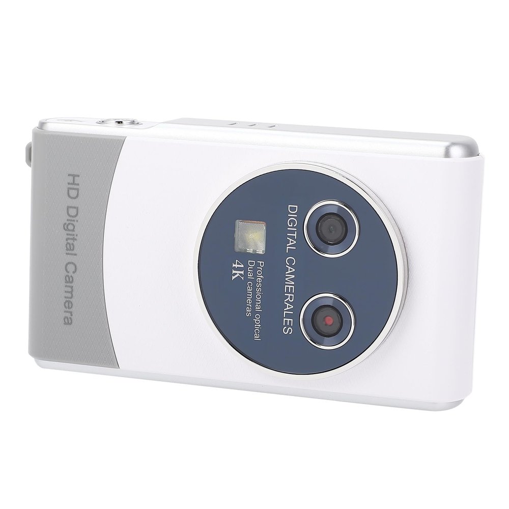 Digital Camera, 1080P 36MP Video Camera, Auto Focus 18X Digital Zoom Vlogging Camera, Compact Portable Dual Cameras for Photography (White)