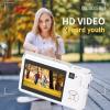 Digital Camera, 1080P 36MP Video Camera, Auto Focus 18X Digital Zoom Vlogging Camera, Compact Portable Dual Cameras for Photography (White) view 2
