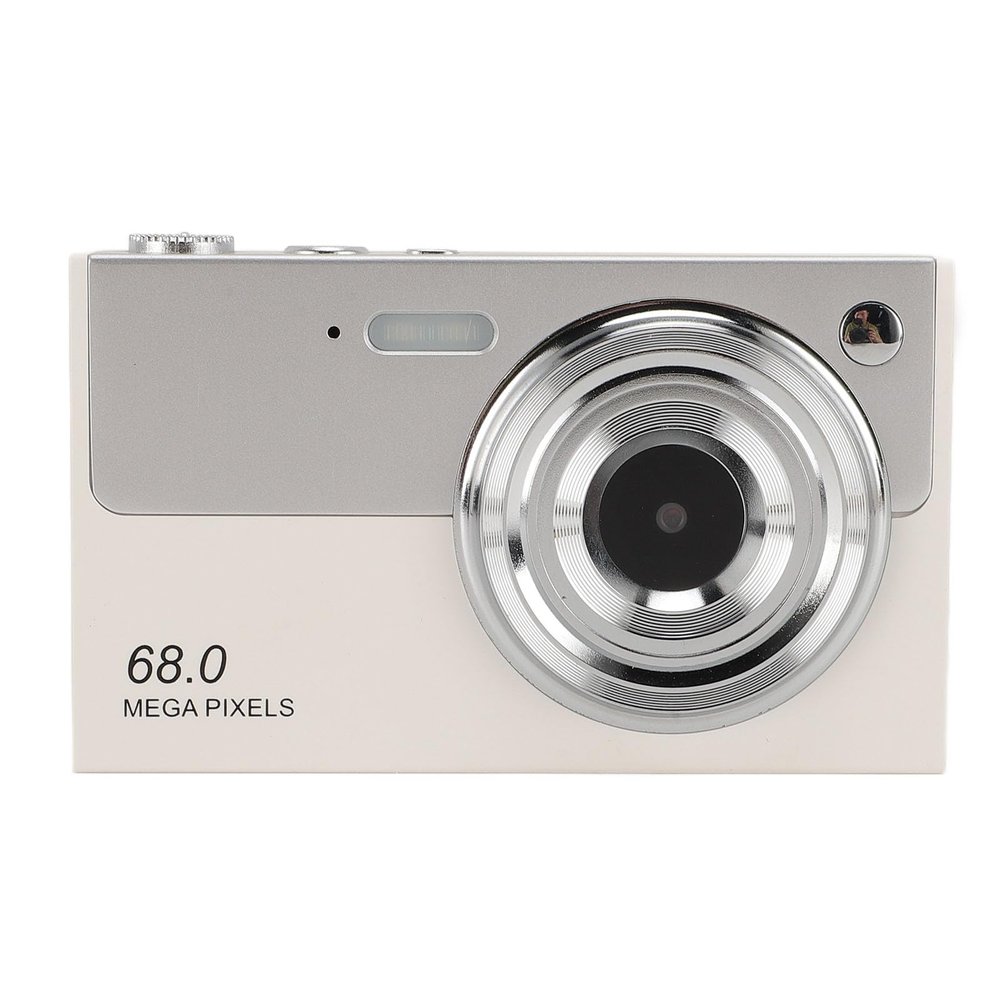 4K Digital Camera for Photography, 68MP Autofocus Anti Shake 16X Zoom Vlogging Camera, Flash, Compact Travel Camera, Built in 32GB Memory (Silver)