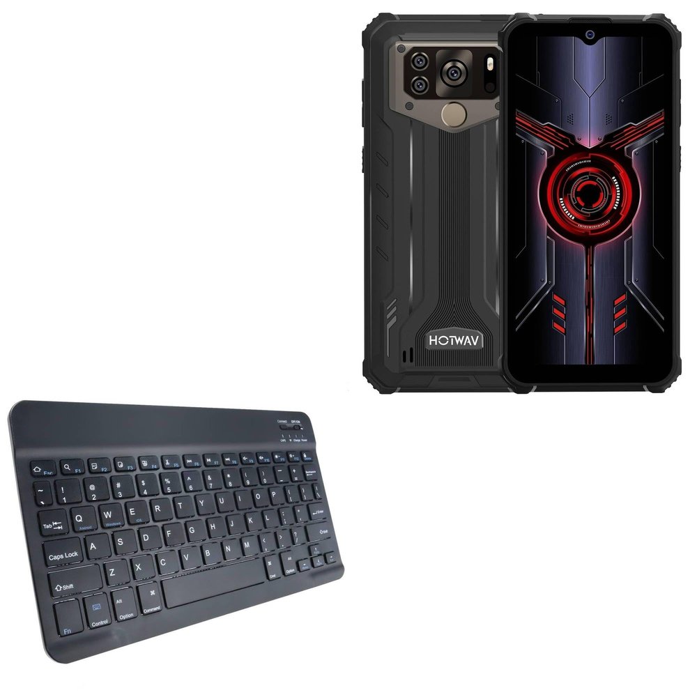 BoxWave Keyboard Compatible with Hotwav W10 Pro - SlimKeys Bluetooth Keyboard, Portable Thin with Chiclet-Style Keys - Jet Black