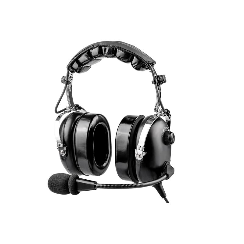 Wirenest Aviation Headset - Passive Noise Cancelling, Comfortable Fit, Superior Audio Quality for Pilots, Dual Plug for Cockpit - with Travel Case (Blue)