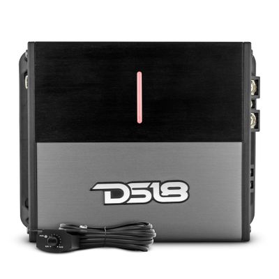 DS18 ION600.1D Powerful and Compact Monoblock 1 Channel Amplifier Full Range 600W RMS Class D - Micro Digital 1-Channel Car Amplifier - Remote Subwoofer Level Control Included (Renewed)