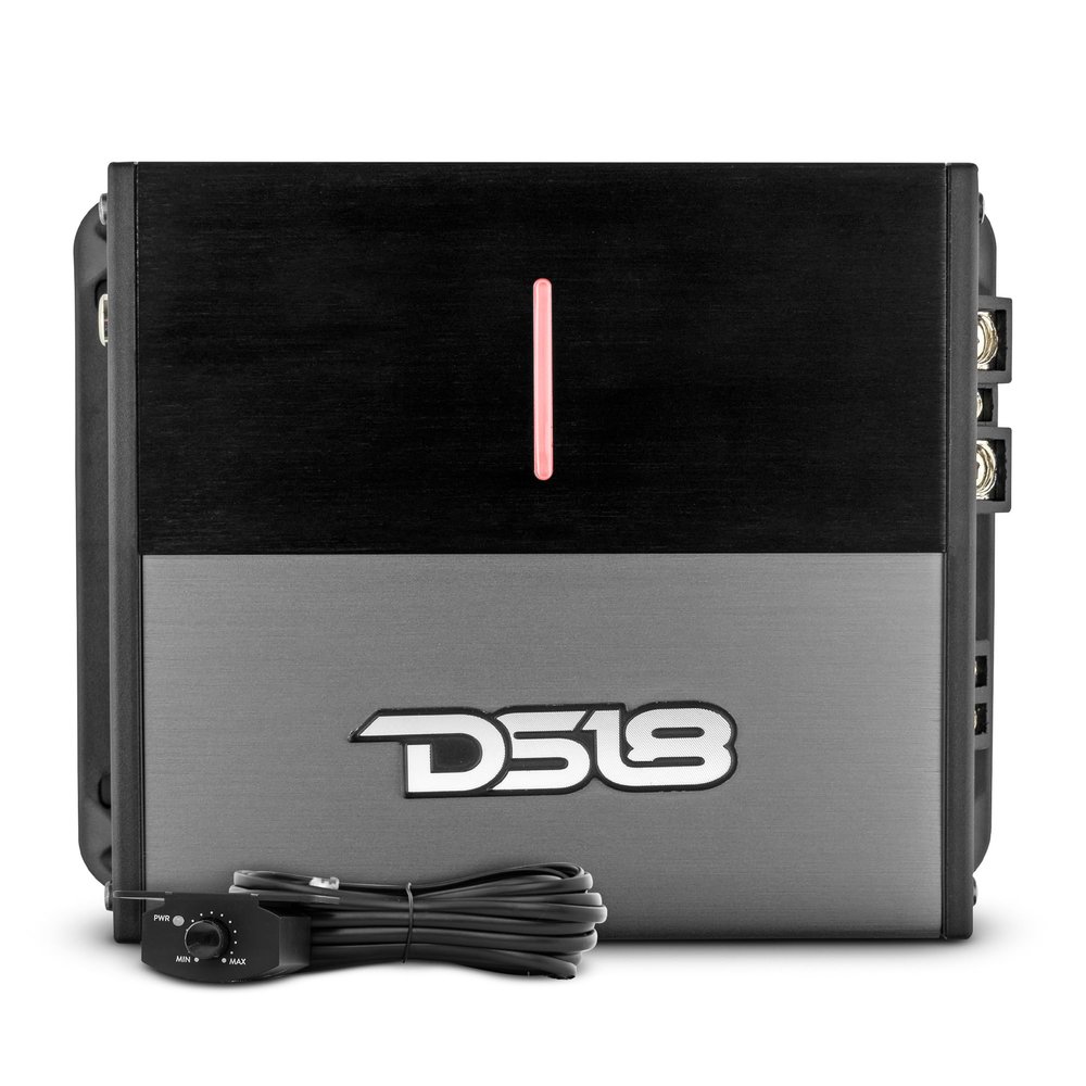DS18 ION600.1D Powerful and Compact Monoblock 1 Channel Amplifier Full Range 600W RMS Class D - Micro Digital 1-Channel Car Amplifier - Remote Subwoofer Level Control Included (Renewed)