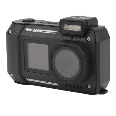 Diyeeni 4K Camera, 65MP 10x Zoom, 33FT Underwater Digital Camera with Dual Screen and SOS Flashlight, 2500mAh, Motion Filters, for Snorkeling, Diving (Black)