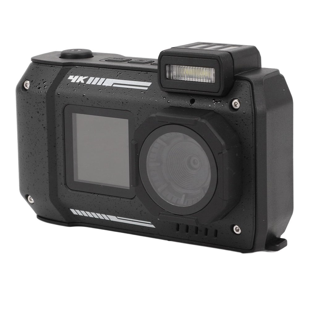 Diyeeni 4K Camera, 65MP 10x Zoom, 33FT Underwater Digital Camera with Dual Screen and SOS Flashlight, 2500mAh, Motion Filters, for Snorkeling, Diving (Black)