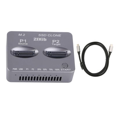 M.2 Nvme Docking Station Dual Bay Hard Drive Duplicator, SATAs Duplicator USB 3.2 Type C Gen2 X 20Gbps Dual Bay Offline Clone Docking Station