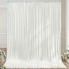 1014ft Wrinkle Free Ivory Backdrop Curtain, Soft Silky Easy to Drape Cream Wedding Drapes for Backdrop, 2 Panels 514ft Photo Backdrop Curtains for Parties Birthday Photography Background Cloth view 1