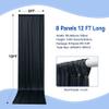 40x12 ft Black Backdrop Curtain, 8 Panels 5x12 ft Long Wrinkle Free Silky Polyester Fabric Wedding Backdrop Drapes Black Photo Back Drop Curtains for Parties Photography Background Cloth view 4