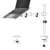 UPGRAVITY White Laptop Desk Mount with Vented Tray for Notebook up to 17 inch, Fully Adjustable Single Laptop Arm Stand Holds up to 17.6 lbs, Clamp on/Grommet Mounting