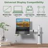 UPGRAVITY White Laptop Desk Mount with Vented Tray for Notebook up to 17 inch, Fully Adjustable Single Laptop Arm Stand Holds up to 17.6 lbs, Clamp on/Grommet Mounting view 2