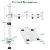 UPGRAVITY White Laptop Desk Mount with Vented Tray for Notebook up to 17 inch, Fully Adjustable Single Laptop Arm Stand Holds up to 17.6 lbs, Clamp on/Grommet Mounting view 3