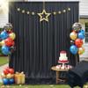 40x12 ft Black Backdrop Curtain, 8 Panels 5x12 ft Long Wrinkle Free Silky Polyester Fabric Wedding Backdrop Drapes Black Photo Back Drop Curtains for Parties Photography Background Cloth view 1