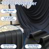 40x12 ft Black Backdrop Curtain, 8 Panels 5x12 ft Long Wrinkle Free Silky Polyester Fabric Wedding Backdrop Drapes Black Photo Back Drop Curtains for Parties Photography Background Cloth view 2