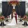 40x12 ft Black Backdrop Curtain, 8 Panels 5x12 ft Long Wrinkle Free Silky Polyester Fabric Wedding Backdrop Drapes Black Photo Back Drop Curtains for Parties Photography Background Cloth view 3