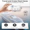 6 USB(3 USB C) Power Strip- Travel Power Strip with 6 USB Desktop Charging Station 24W/4.8A and 3 Outlets, 5Ft Flat Plug Braided Extension Cord, Non Surge Protector for Cruise Ship Travel Office Dorm view 4