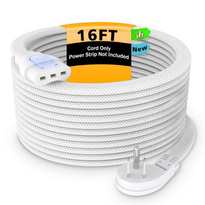 EasyCombo Professional Detachable Extension Cord 16FT | DIY Cord Length | Braided Power Cable with Locking Ends | ETL-Listed 16AWG Copper Wire for Appliances (Flexible & Abrasion-Resistant)