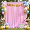 10ftx12ft Wrinkle Free Pink Backdrop Curtain for Parties, 2 Panels Silky Polyesyer Photo Backdrop Drapes 12 ft Long Back Drop Cloth for Wedding Girls Birthday Photography Background view 1