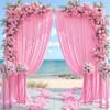 10ftx12ft Wrinkle Free Pink Backdrop Curtain for Parties, 2 Panels Silky Polyesyer Photo Backdrop Drapes 12 ft Long Back Drop Cloth for Wedding Girls Birthday Photography Background view 3