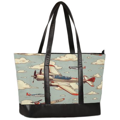 Airplanes Clouds Laptop Tote Bag Lightweight Laptop Briefcase Leather Laptop Shoulder Bag Handbag 15.6 Inch for Men Women Work Travel