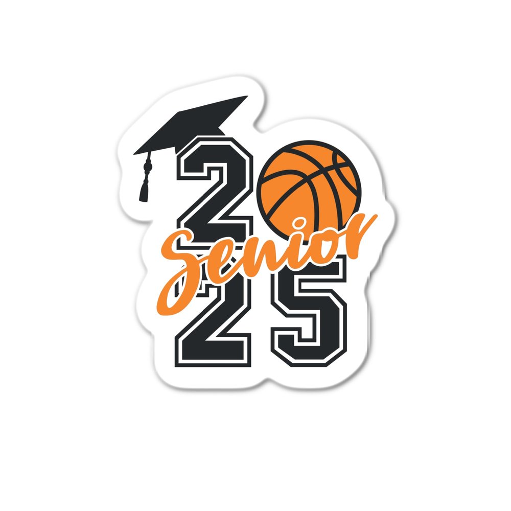 2025 Senior Basketball Sticker- Waterproof