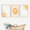 3 Pieces Sun Here Comes The Sun Little Darling Posters Prints Canvas Painting Modular Pictures Framed Artwork for Girl Nursery Baby Room Bedroom Decor No Frame view 2