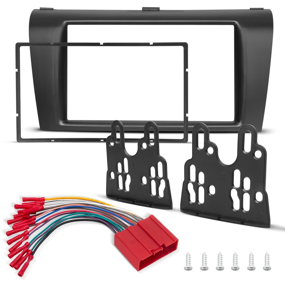 NuIth Double DIN Radio Dash Kit W/Radio Wire Harness for Mazda 3 2004-2009, Double Din Installation Multi Kit, Car Stereo Install Kit for Aftermarket Radio Mounting