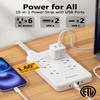 Innovative Power Strip, Cord Removable Design, Huntkey 6 Outlets Surge Protector with 4 USB Ports (2 USB-C, 2 USB-A), ETL Listed, Customize Cord Length view 3