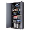 Auto Dynasty Metal Storage Cabinet, 71" Steel Tool Cabinet with 5 Adjustable Shelves, Lockable Cabinets with Doors for Garage Office Home, Gray/Black view 1