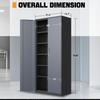 Auto Dynasty Metal Storage Cabinet, 71" Steel Tool Cabinet with 5 Adjustable Shelves, Lockable Cabinets with Doors for Garage Office Home, Gray/Black view 2