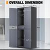 Auto Dynasty Metal Storage Cabinet, 71" Steel Tool Cabinet with 1 Drawer and 2 Adjustable Shelves, Lockable Cabinets with Doors for Garage Office Home, Gray/Black view 2