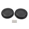 Cnswee6 Pair Motorcycle 6.5" Saddlebag Lid Speaker Grill Cover, Mesh Speaker Grille Cover Trim With Screws for Harley for Touring Electra Glibe 83-20, Black view 1