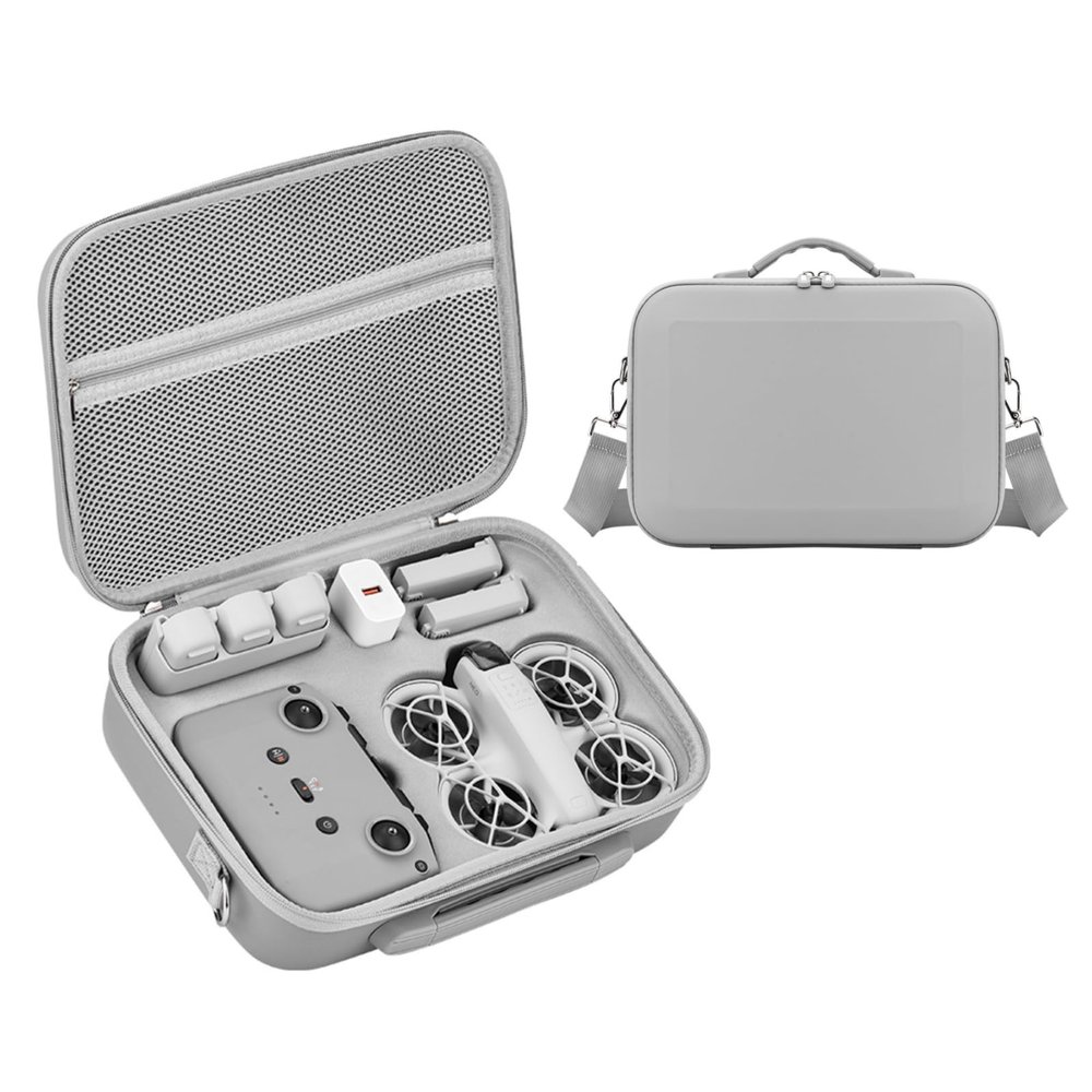 XBERSTAR Neo Drone Carrying Case for DJI Neo Case Storage Bag Portable Travel Crossbody Bag for DJI Neo Drone Accessories, Grey, Neo Drone Carrying Case