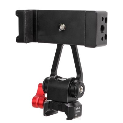 ANGGREK Mobile Phone Clamp Holder, Phone Holder 1/4 Inch Screw Hole Made of Anodized Aluminum Alloy for Photo Equipment