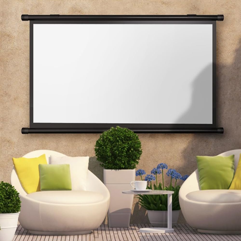 GSKDZG Manual Pull Down Projection Screen Wall Mounted Projector Screen 40 Inch 50 Inch 60 Inch HD 4K Home Theater Movie Screen for Indoor Outdoor, 4:3 16:9 Format(30 Inch (4:3))