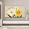 Simple Art Painting TV Cover, Elastic Edge Mounted Stretch TV Dust Cover, TV Cover for Living Room Bedroom Decoration(76-85 inch,Flower I) view 1