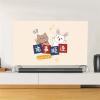 Simple Art Painting TV Cover, Elastic Edge Mounted Stretch TV Dust Cover, TV Cover for Living Room Bedroom Decoration(76-85 inch,Animal B) view 1
