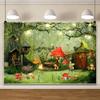 15x8ft Spring Backdrop Mushroom Fantasy Fairy Tale Garden Photography Background Enchanted Wonderland Photo Background for Children Kid's Birthday Party Portrait Photo Shot Backdrops view 4